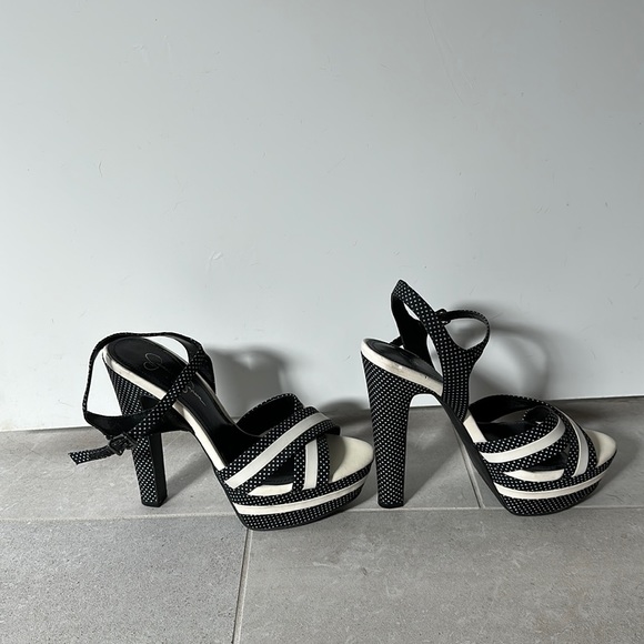 Vintage Jessica Simpson polka dot platform sandals - size 10 - Picture 1 of 6